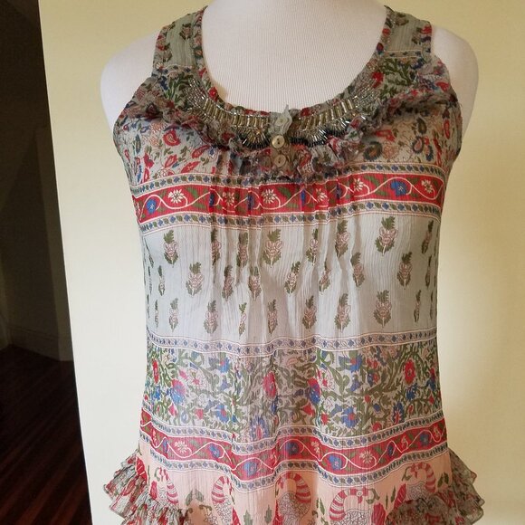 Solitaire Tank style shear beaded top sz M - Picture 1 of 6